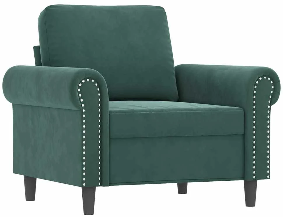 Sofa Krėslas, tamsiai žalios spalvos, 60cm, aksomas