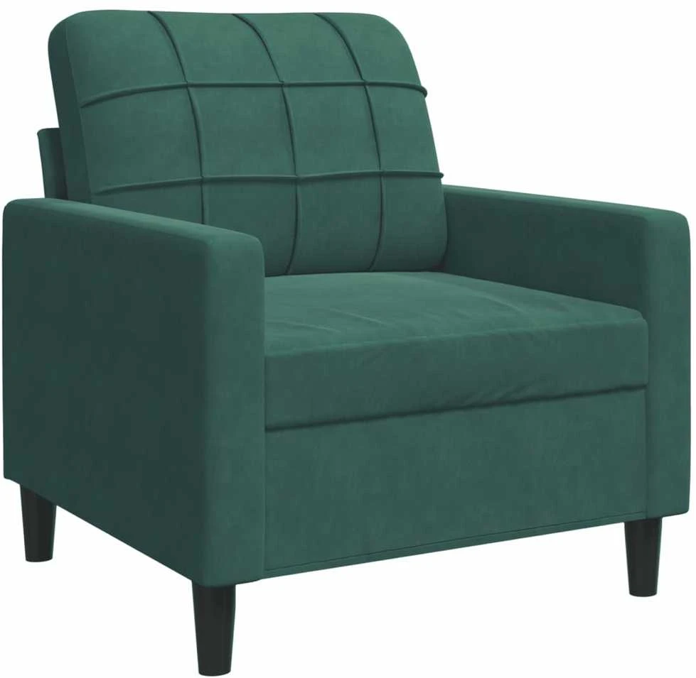 Sofa Krėslas, tamsiai žalios spalvos, 60cm, aksomas