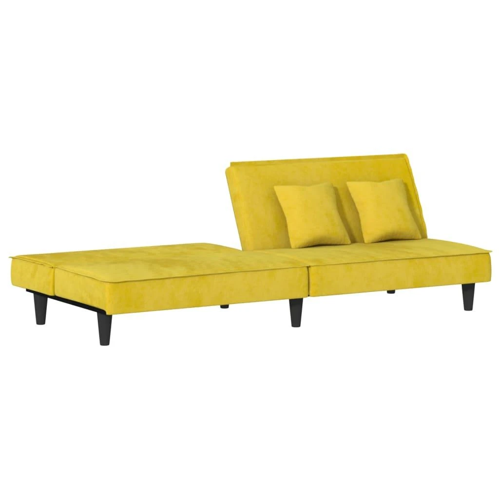 Sofa-lova, geltonos spalvos, aksomas