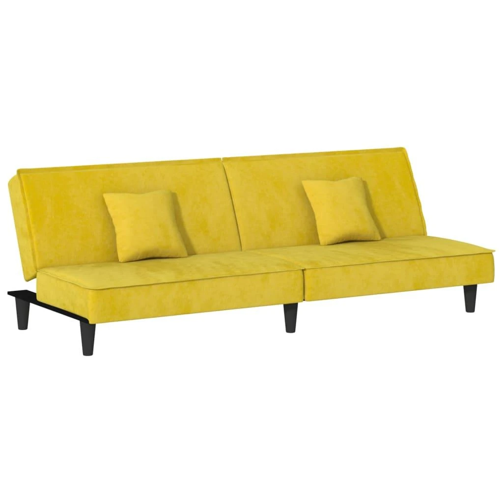 Sofa-lova, geltonos spalvos, aksomas