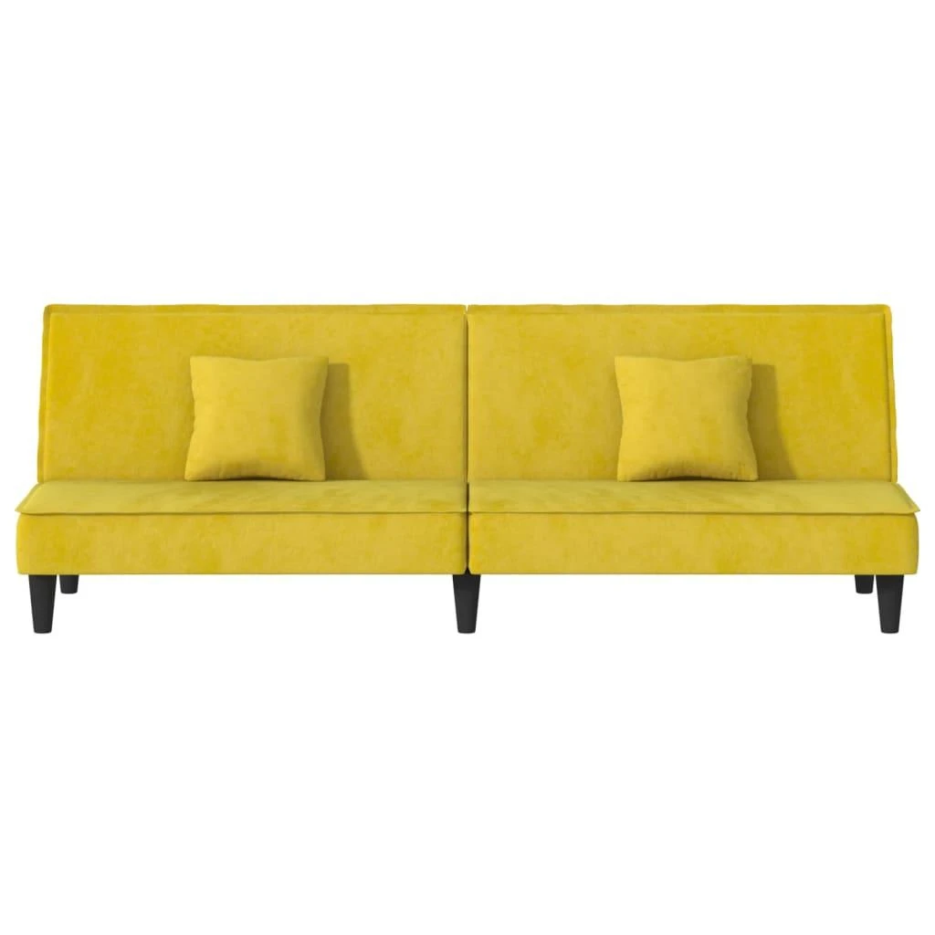 Sofa-lova, geltonos spalvos, aksomas
