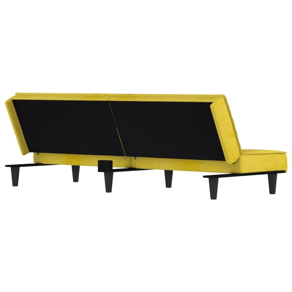 Sofa-lova, geltonos spalvos, aksomas