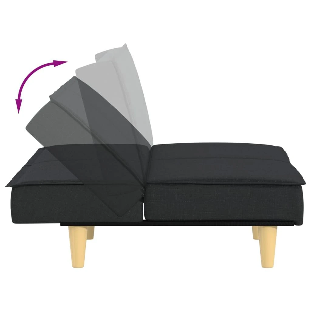 Sofa-lova, juodos spalvos, audinys