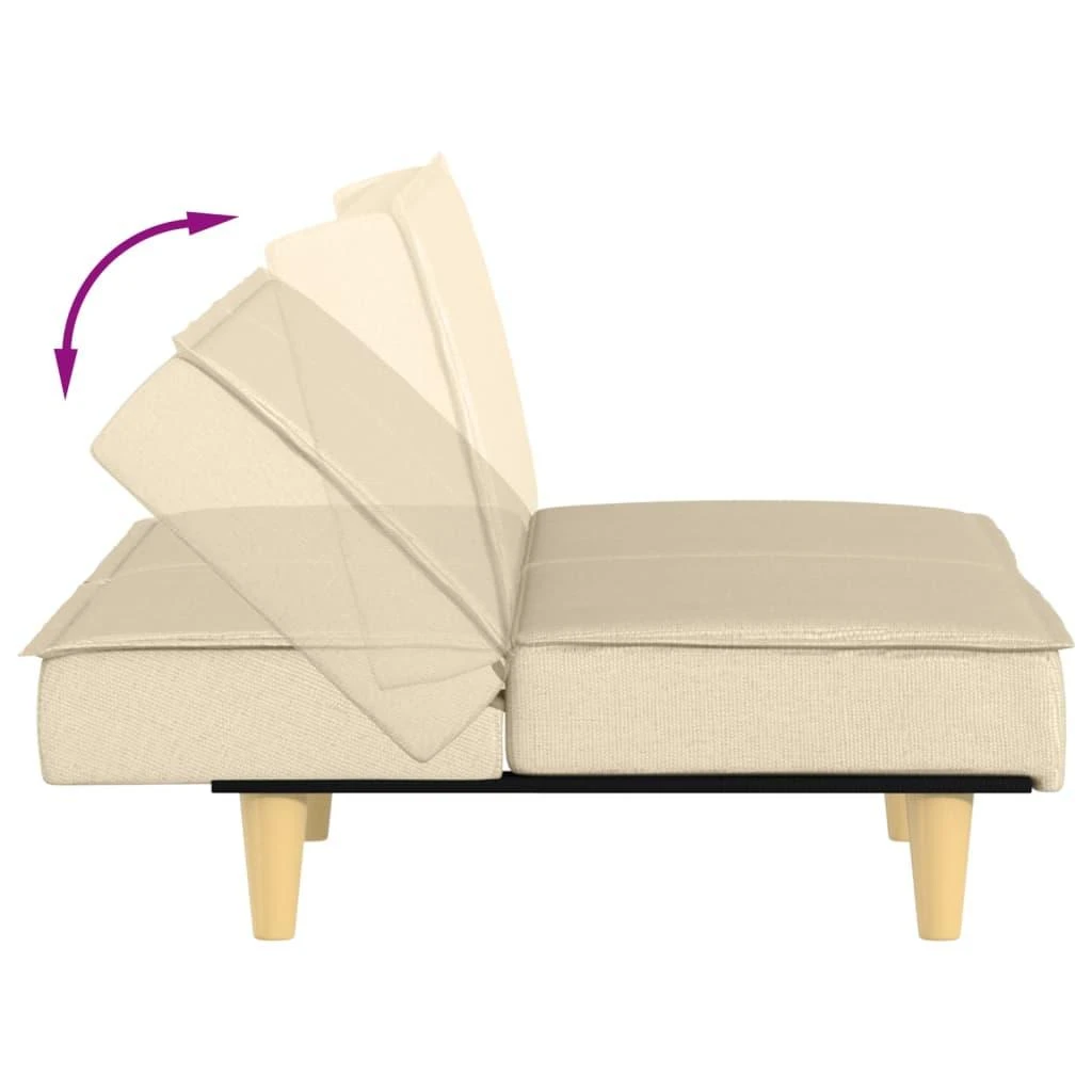 Sofa-lova, kreminės spalvos, audinys
