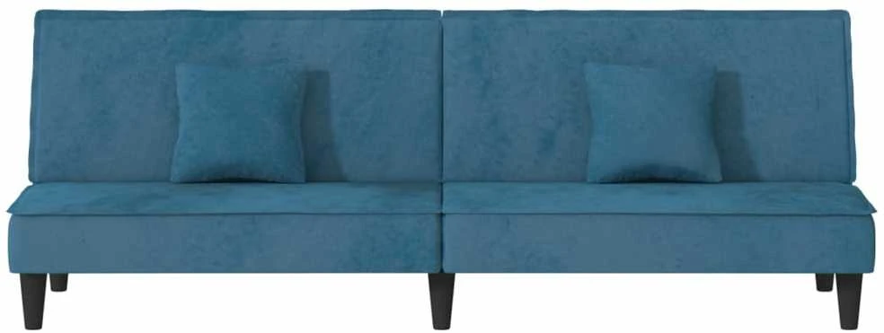 Sofa-lova, mėlynos spalvos, aksomas