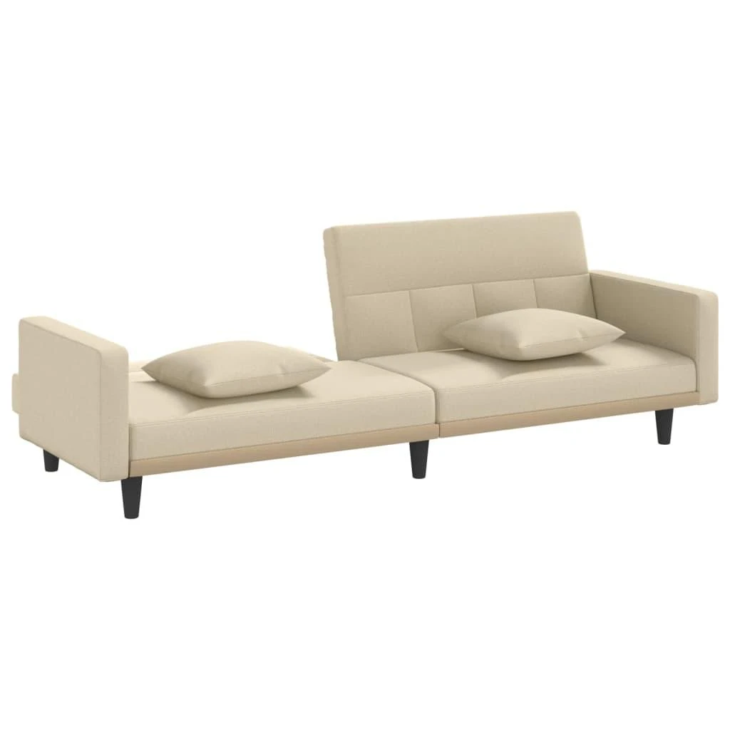 Sofa-lova su pagalvėlėmis, kreminės spalvos, audinys
