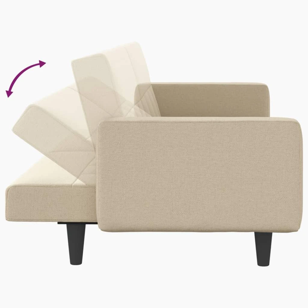 Sofa-lova su pagalvėlėmis, kreminės spalvos, audinys