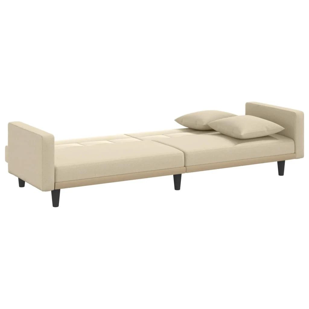 Sofa-lova su pagalvėlėmis, kreminės spalvos, audinys