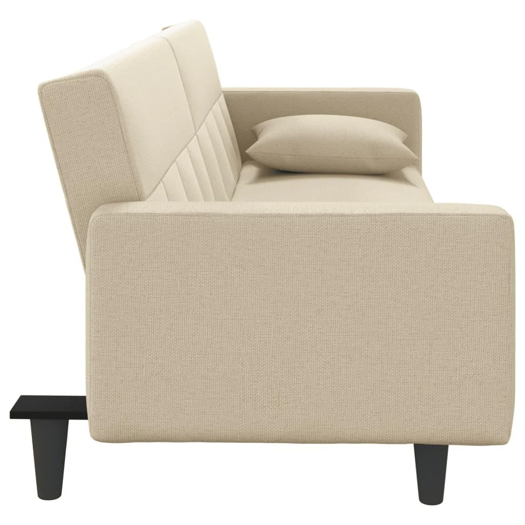 Sofa-lova su pagalvėlėmis, kreminės spalvos, audinys