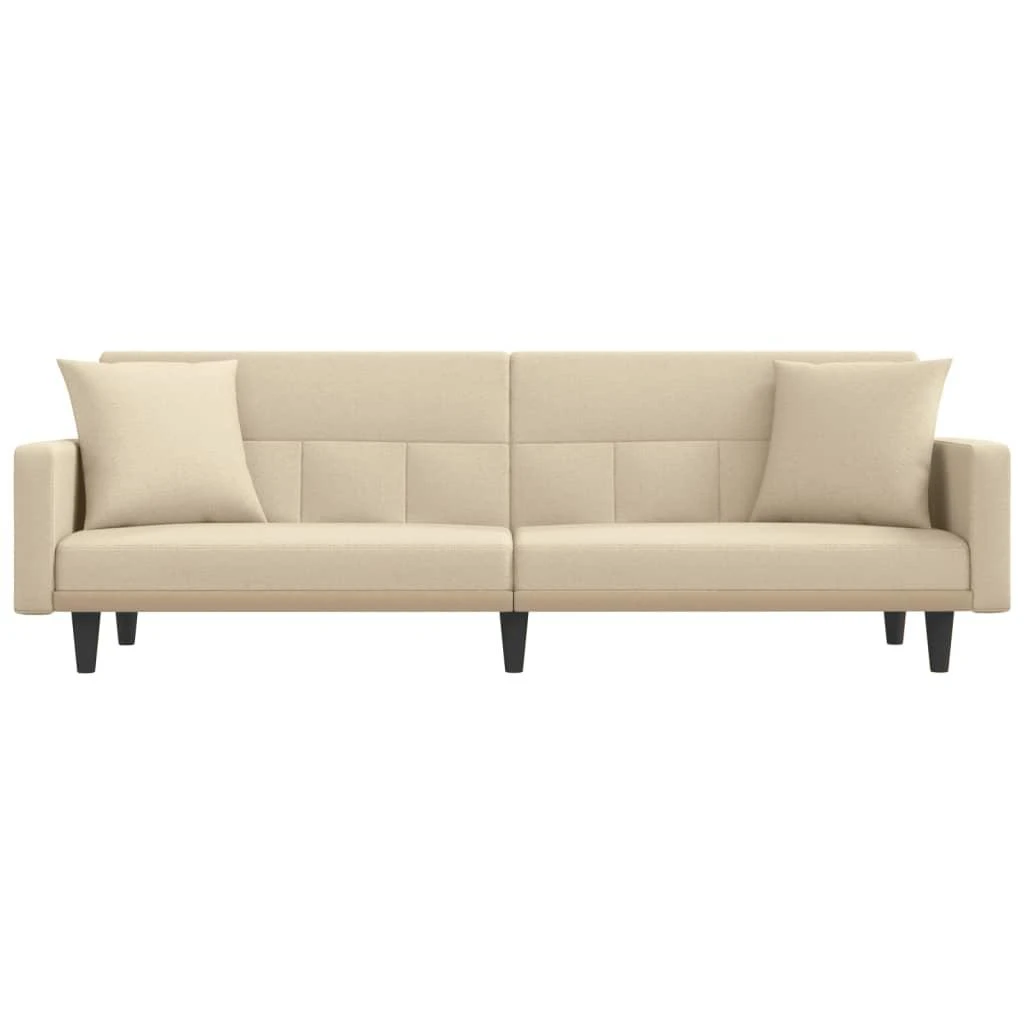 Sofa-lova su pagalvėlėmis, kreminės spalvos, audinys