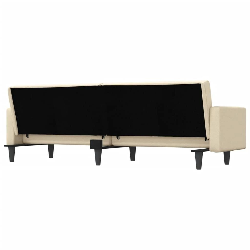 Sofa-lova su pagalvėlėmis, kreminės spalvos, audinys