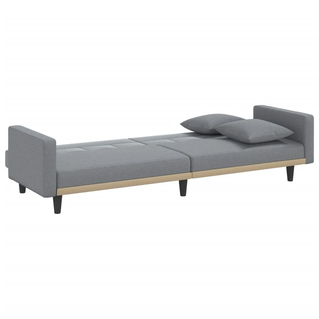 Sofa-lova su pagalvėlėmis, šviesiai pilkos spalvos, audinys