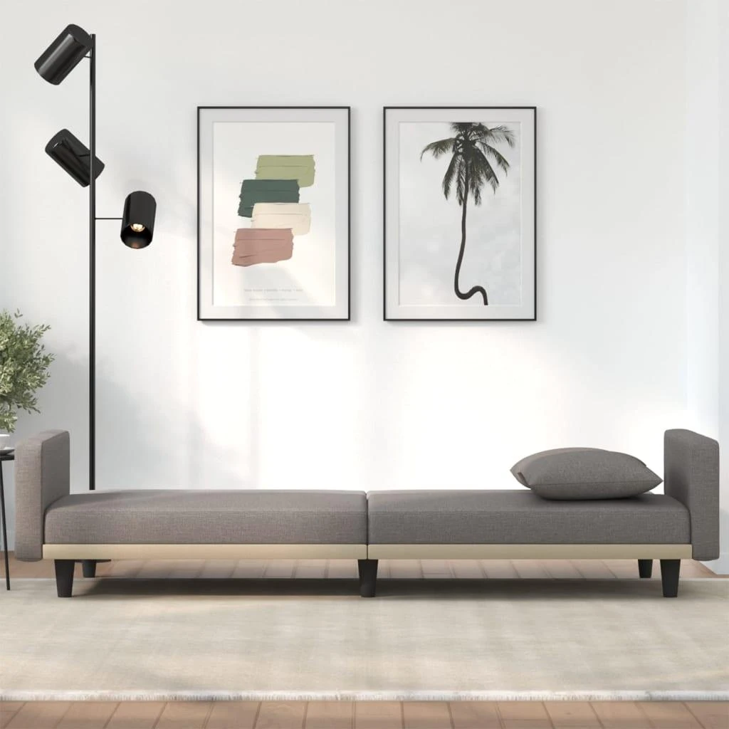 Sofa-lova su pagalvėlėmis, taupe spalvos, audinys