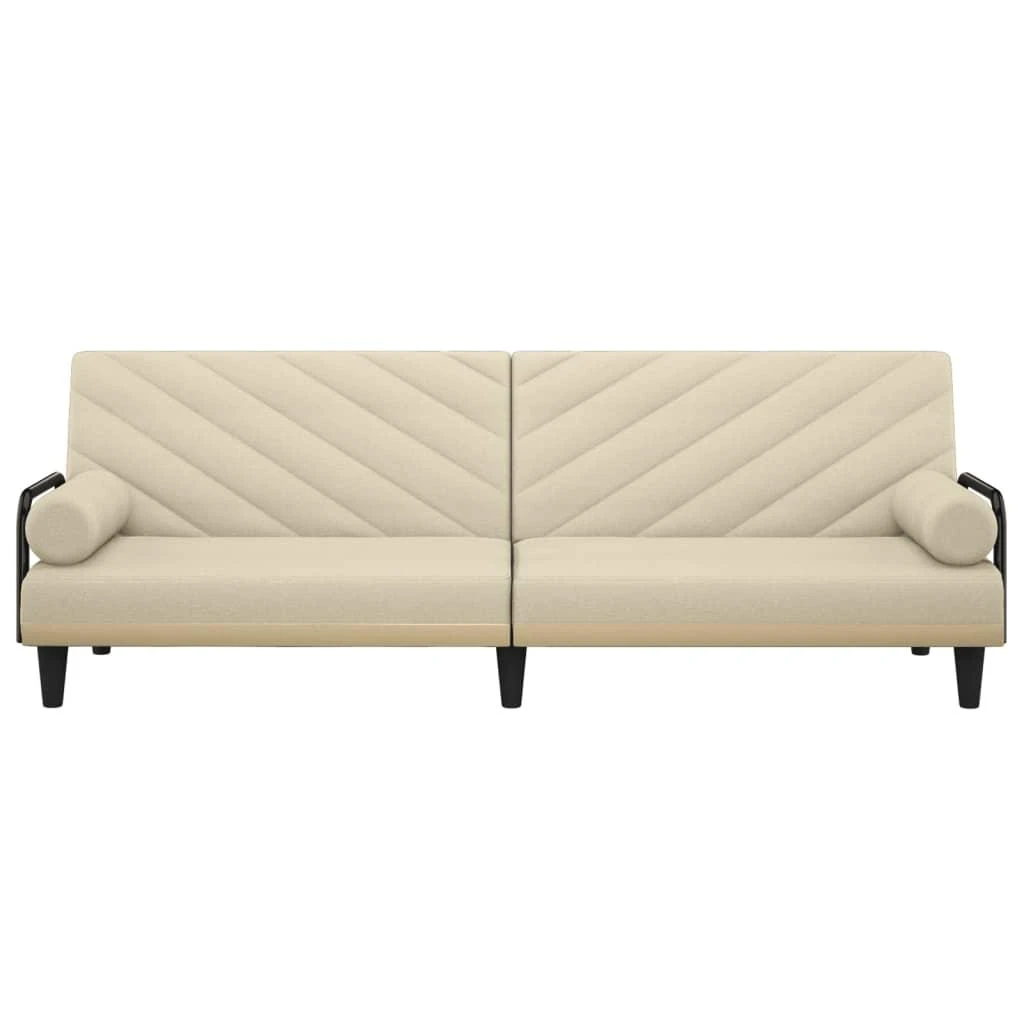 Sofa-lova su porankiais, kreminės spalvos, audinys