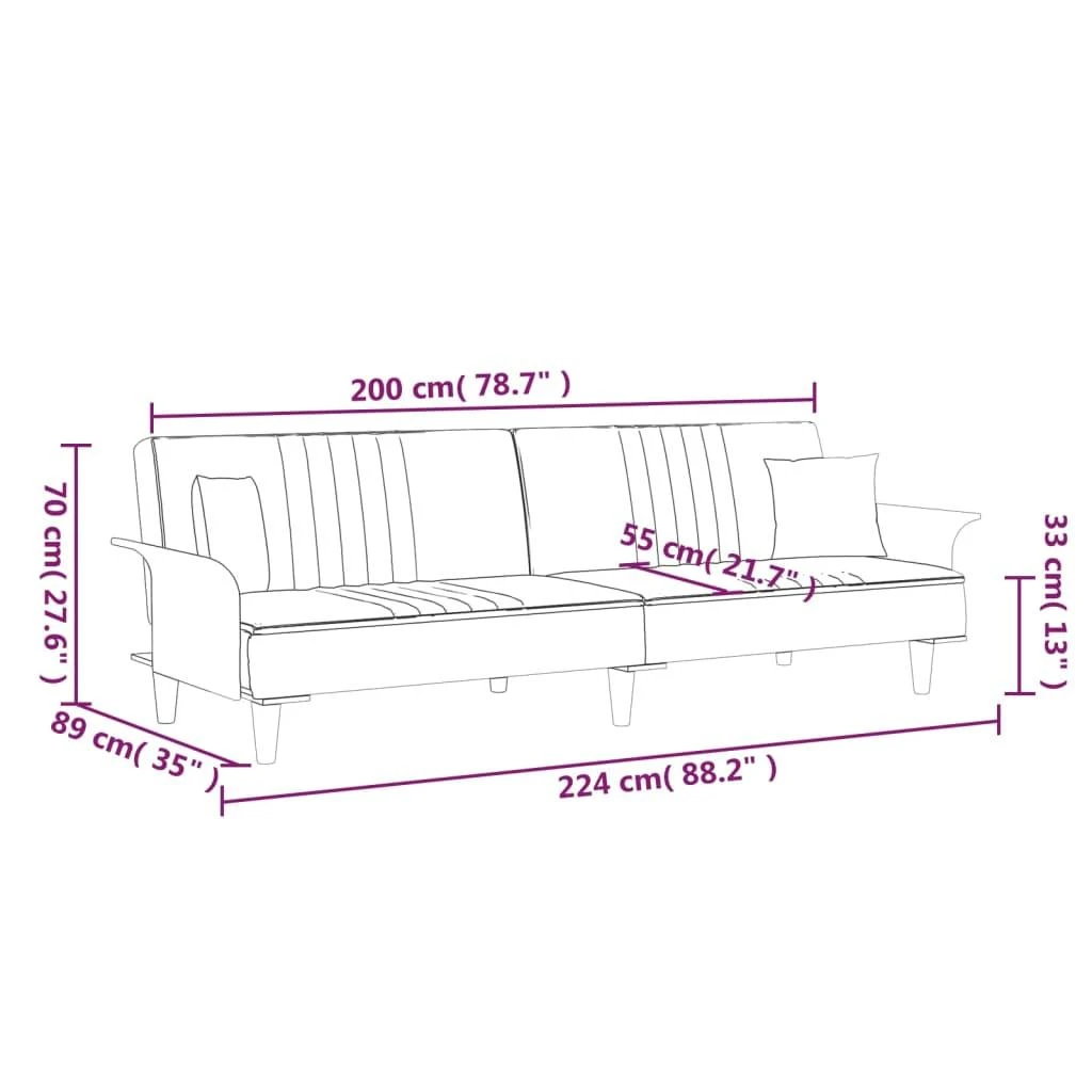 Sofa-lova su porankiais, šviesiai pilkos spalvos, audinys