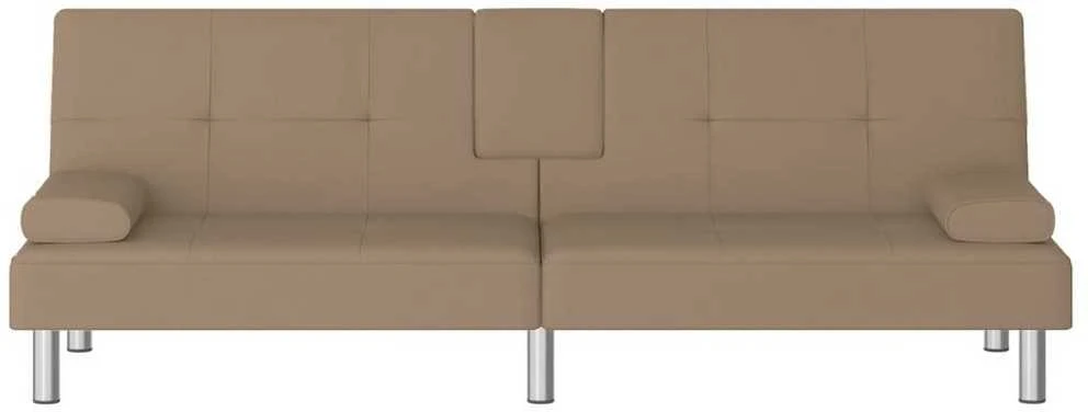 Sofa-lova su puodelių laikikliais, kapučino, dirbtinė oda