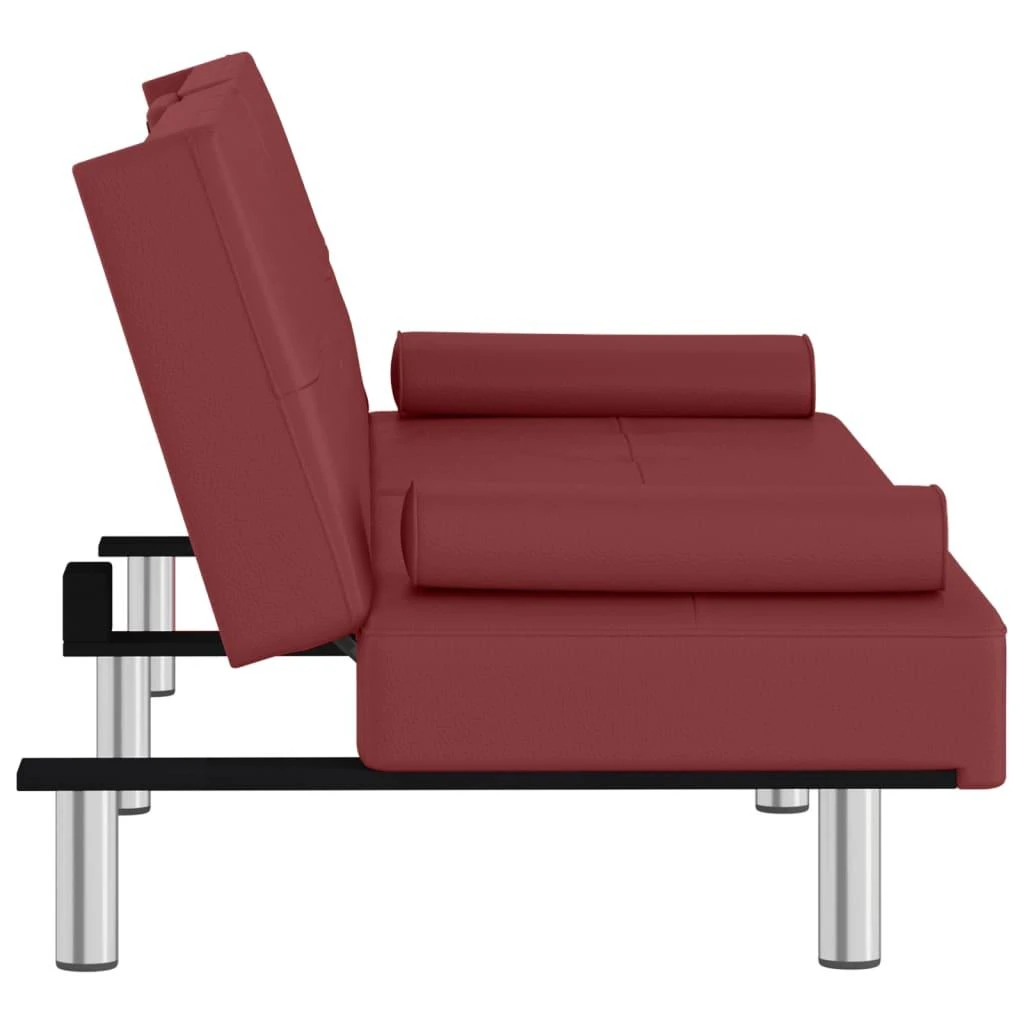 Sofa-lova su puodelių laikikliais, raudonojo vyno, dirbtinė oda