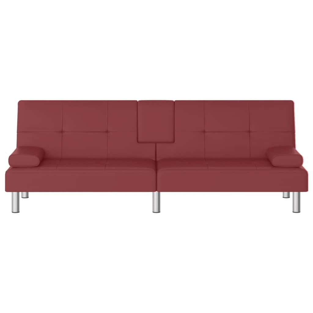 Sofa-lova su puodelių laikikliais, raudonojo vyno, dirbtinė oda