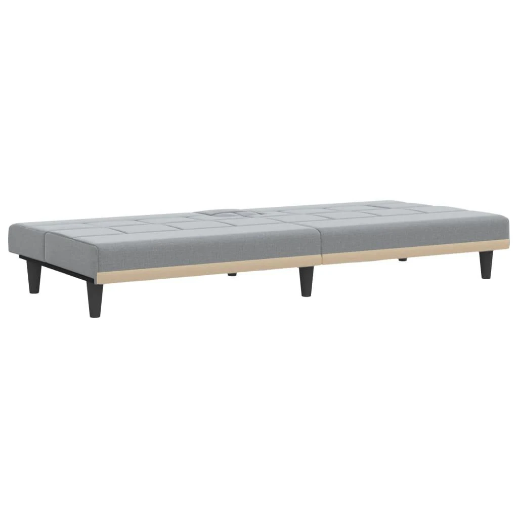 Sofa-lova su puodelių laikikliais, šviesiai pilka, audinys