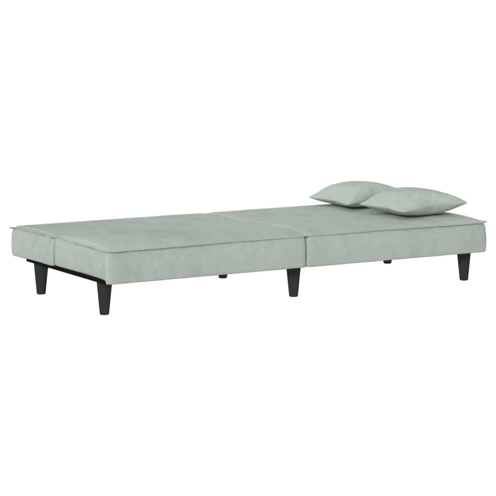 Sofa-lova, šviesiai pilkos spalvos, aksomas