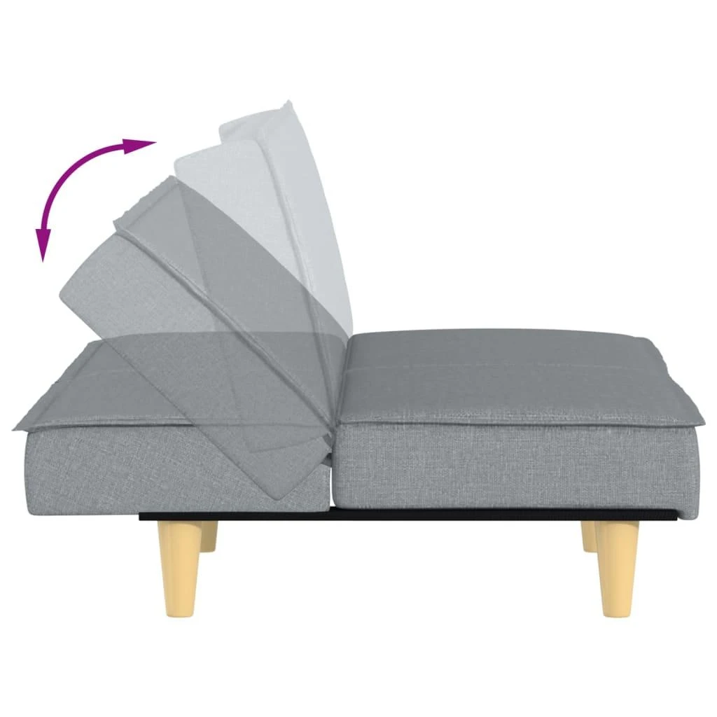 Sofa-lova, šviesiai pilkos spalvos, audinys