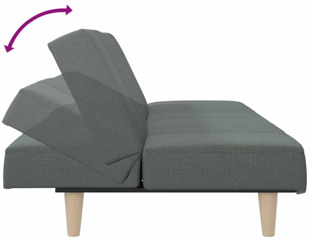 Sofa-lova, tamsiai pilkos spalvos, audinys