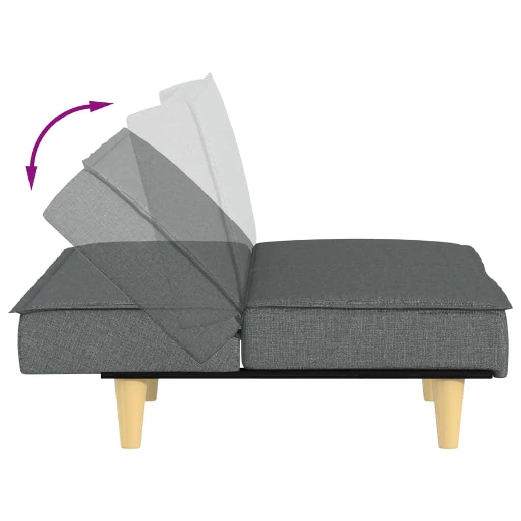 Sofa-lova, tamsiai pilkos spalvos, audinys