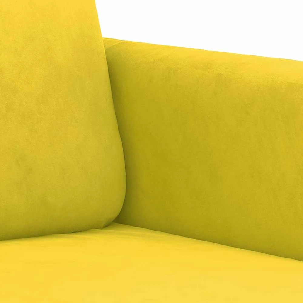 Sofa Sofos komplektas, 2 dalių, geltonos spalvos, aksomas