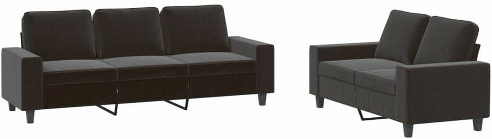 Sofa Sofos komplektas, 2 dalių, juodos spalvos, audinys