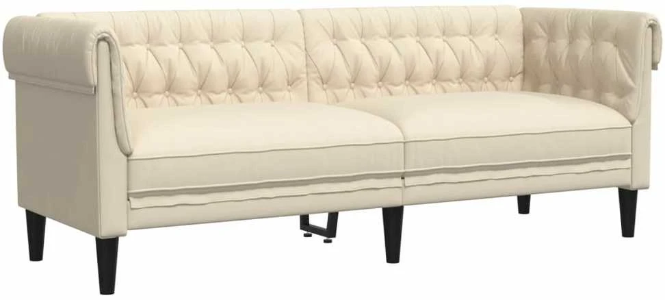 Sofa Sofos komplektas, 2 dalių, kreminės spalvos, audinys