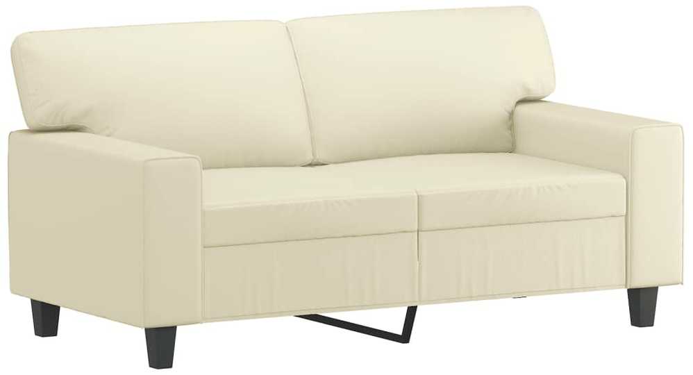 Sofa Sofos komplektas, 2 dalių, kreminės spalvos, dirbtinė oda