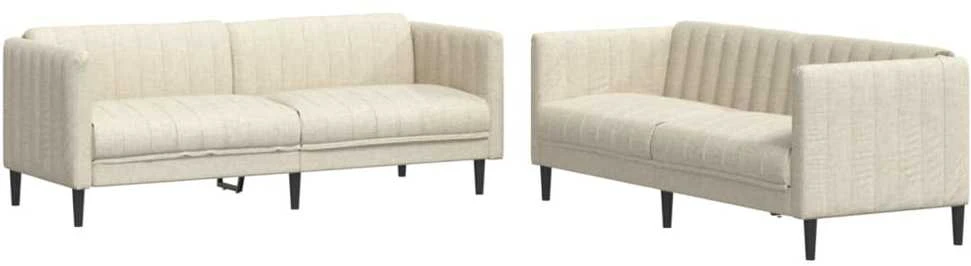 Sofa Sofos komplektas, 2 dalių, kreminės spalvos, audinys