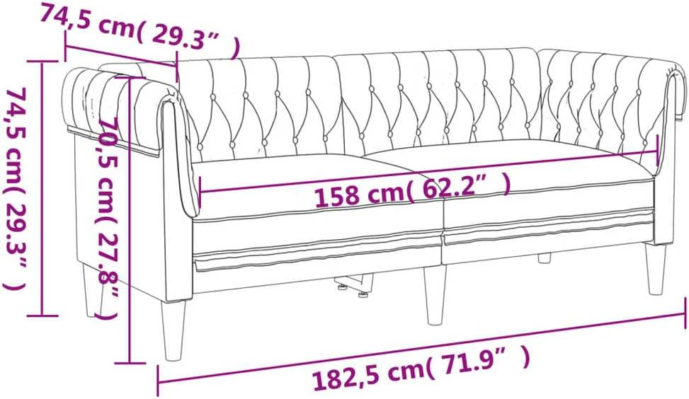 Sofa Sofos komplektas, 2 dalių, mėlynos spalvos, audinys