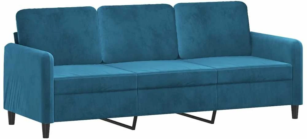 Sofa Sofos komplektas, 2 dalių, mėlynos spalvos, aksomas