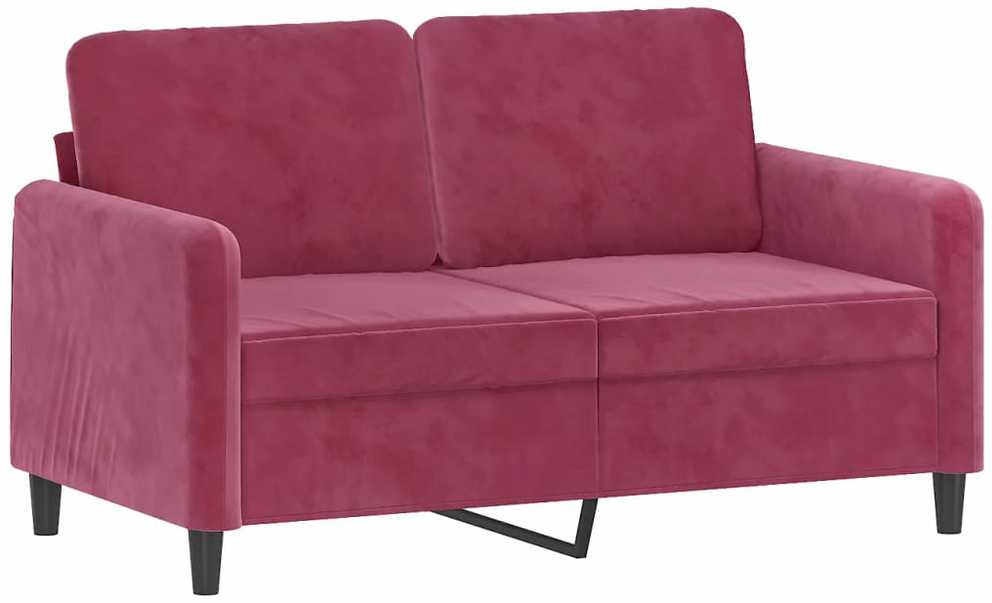 Sofa Sofos komplektas, 2 dalių, raudonojo vyno spalvos, aksomas