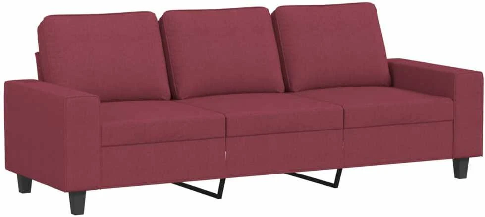 Sofa Sofos komplektas, 2 dalių, raudonojo vyno spalvos, audinys
