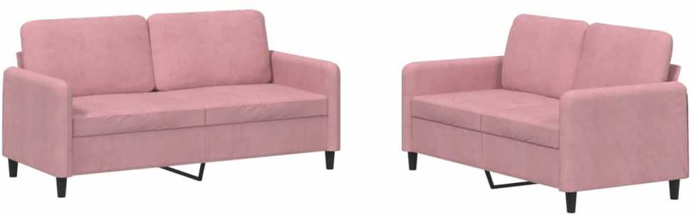 Sofa Sofos komplektas, 2 dalių, rožinės spalvos, aksomas