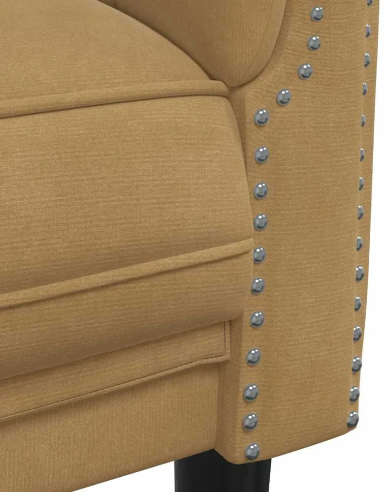 Sofa Sofos komplektas, 2 dalių, rudos spalvos, aksomas
