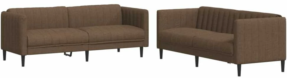 Sofa Sofos komplektas, 2 dalių, rudos spalvos, audinys