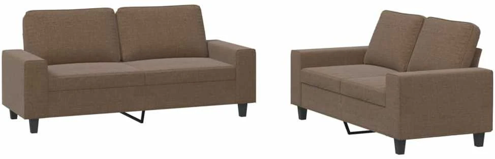 Sofa Sofos komplektas, 2 dalių, rudos spalvos, audinys