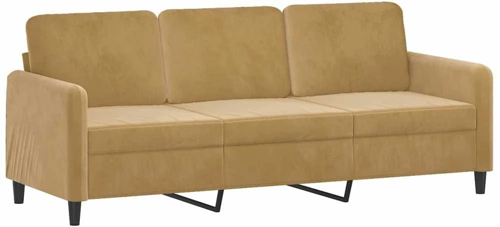 Sofa Sofos komplektas, 2 dalių, rudos spalvos, aksomas
