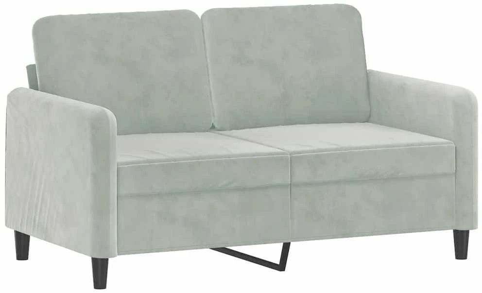 Sofa Sofos komplektas, 2 dalių, šviesiai pilkos spalvos, aksomas