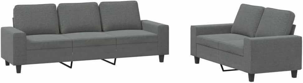 Sofa Sofos komplektas, 2 dalių, tamsiai pilkos spalvos, audinys