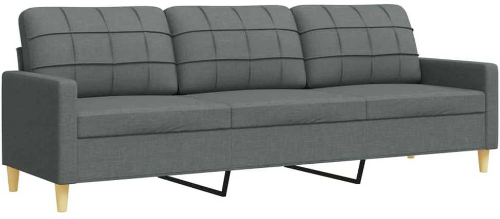 Sofa Sofos komplektas, 2 dalių, tamsiai pilkos spalvos, audinys