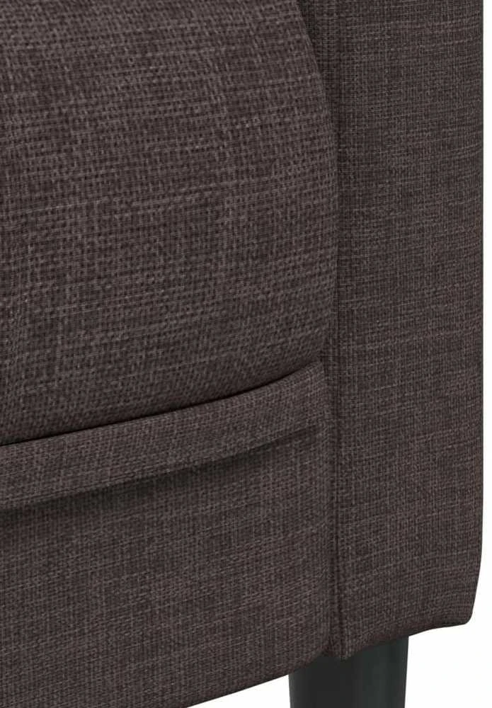 Sofa Sofos komplektas, 2 dalių, tamsiai rudos spalvos, audinys