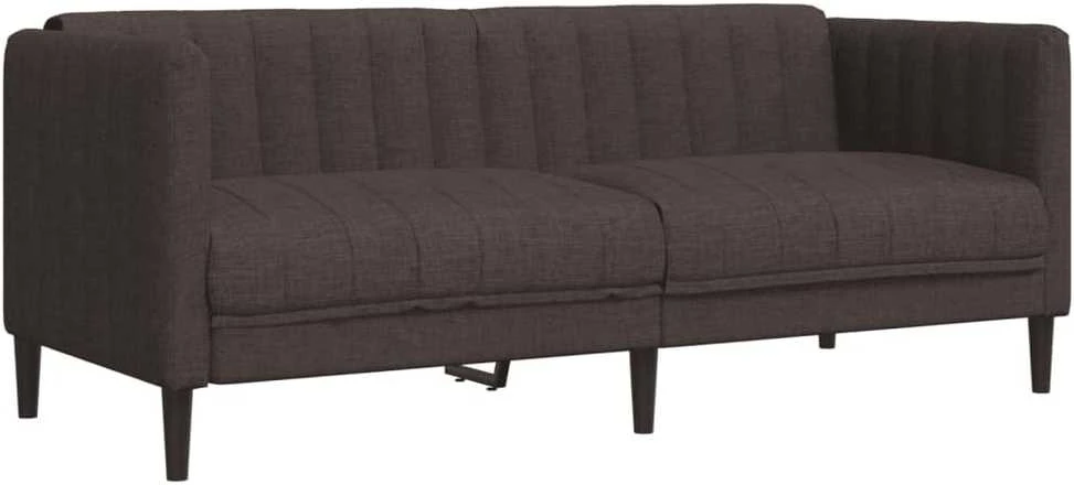 Sofa Sofos komplektas, 2 dalių, tamsiai rudos spalvos, audinys