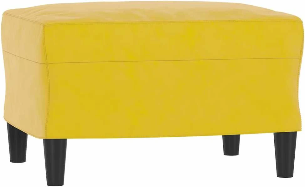 Sofa Sofos komplektas, 3 dalių, geltonos spalvos, aksomas