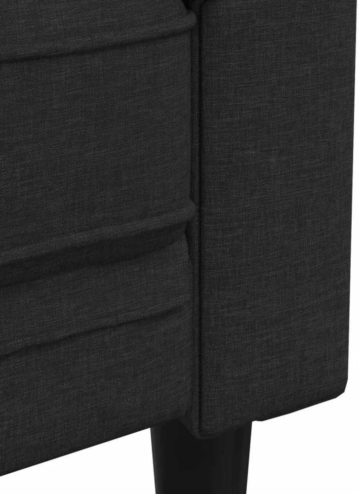 Sofa Sofos komplektas, 3 dalių, juodos spalvos, audinys