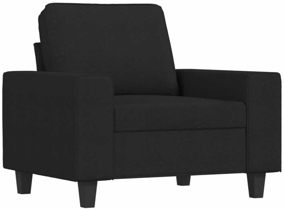 Sofa Sofos komplektas, 3 dalių, juodos spalvos, audinys
