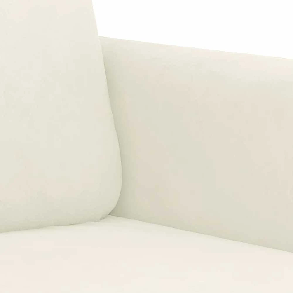 Sofa Sofos komplektas, 3 dalių, kreminės spalvos, aksomas